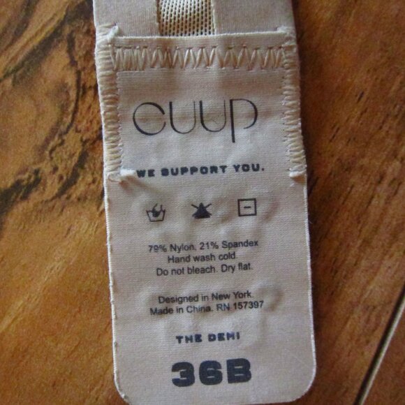 CUUP Beige Unlined The Demi Underwire Bra size 36B - Picture 5 of 5